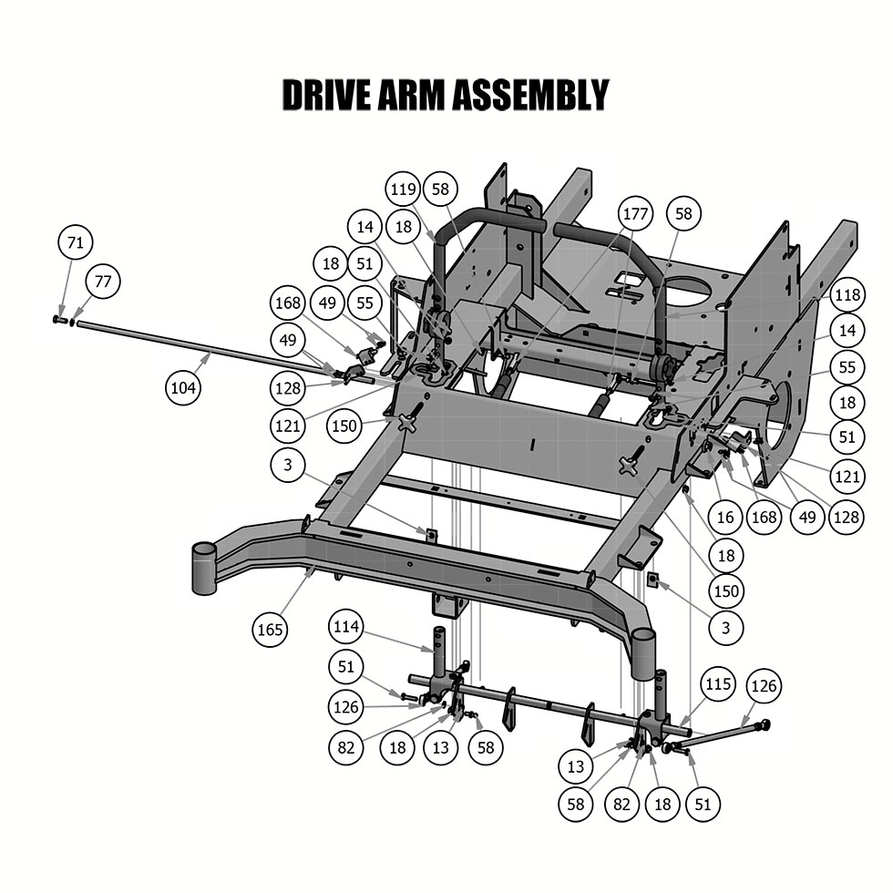 2019 Rebel Drive Arm Assembly